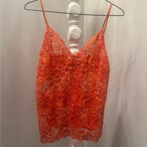 NWOT Natori | Dreamy Orange Lace Camisole Cami Top | Size Large